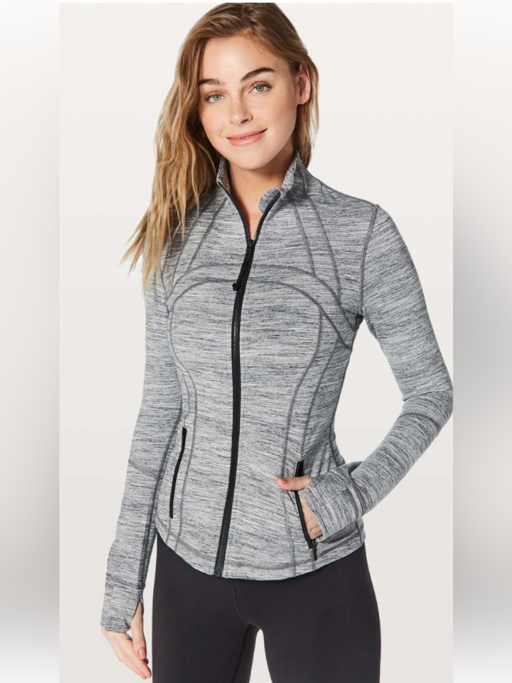 Lululemon Define Jacket in a Space Dye Camo Seal Grey Deep Coal colorway Size 10